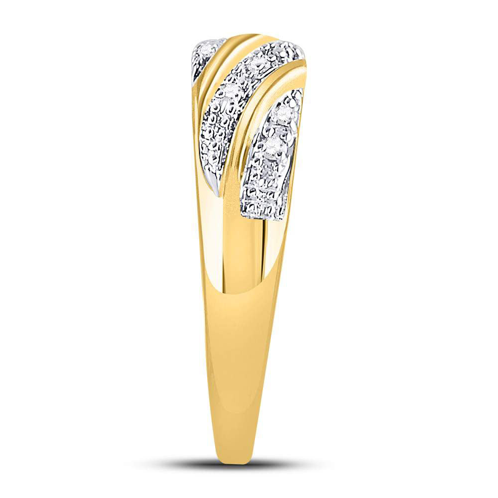 14kt Yellow Gold His Hers Round Diamond Cluster Matching Bridal Wedding Ring Band Set 1/3 Cttw 7 Daisy Joyeria