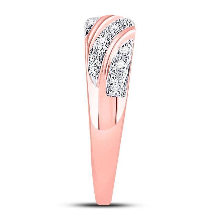 10kt Rose Gold His Hers Round Diamond Cluster Matching Bridal Wedding Ring Band Set 1/3 Cttw 7 Daisy Joyeria