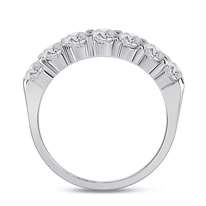 14kt White Gold Womens Round Diamond Single Row Comfort Wedding Band 1.00 Cttw 7 Daisy Joyeria