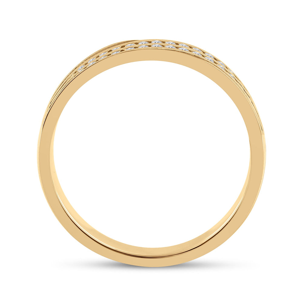 10kt Yellow Gold Mens Round Diamond 2-Row Wedding Anniversary Band Ring 1/4 Cttw 10 Daisy Joyeria
