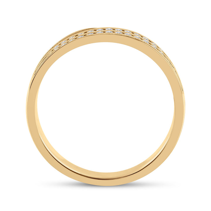 10kt Yellow Gold Mens Round Diamond 2-Row Wedding Anniversary Band Ring 1/4 Cttw 10 Daisy Joyeria