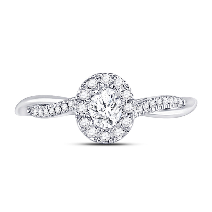 14kt White Gold Womens Oval Diamond Solitaire Bridal Wedding Engagement Ring 1/3 Cttw (Certified) 7 Daisy Joyeria