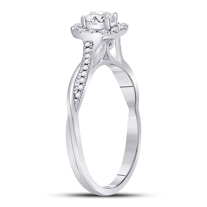 14kt White Gold Womens Oval Diamond Solitaire Bridal Wedding Engagement Ring 1/3 Cttw (Certified) 7 Daisy Joyeria