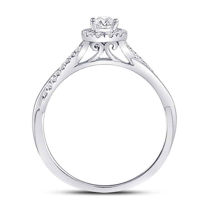 14kt White Gold Womens Oval Diamond Solitaire Bridal Wedding Engagement Ring 1/3 Cttw (Certified) 7 Daisy Joyeria