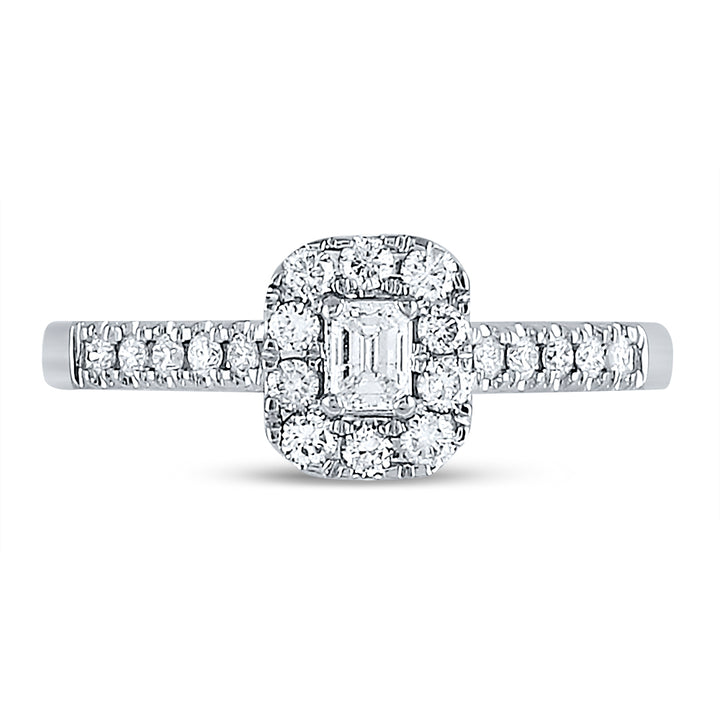 14kt White Gold Womens Emerald Diamond Solitaire Bridal Wedding Engagement Ring 1/2 Cttw (Certified) 7 Daisy Joyeria