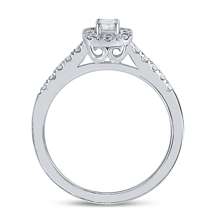 14kt White Gold Womens Emerald Diamond Solitaire Bridal Wedding Engagement Ring 1/2 Cttw (Certified) 7 Daisy Joyeria