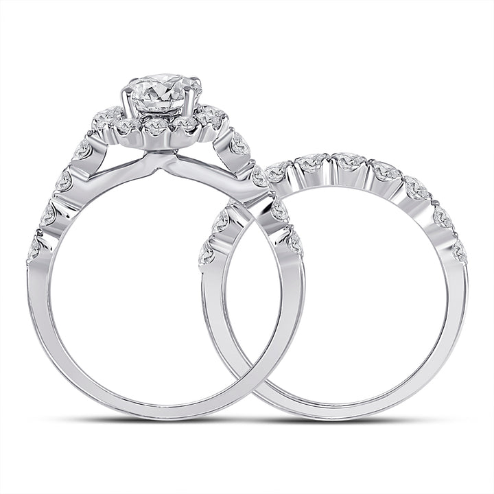 14kt White Gold Womens Round Diamond Bridal Wedding Engagement Ring Band Set 2.00 Cttw (Certified) 7 Daisy Joyeria