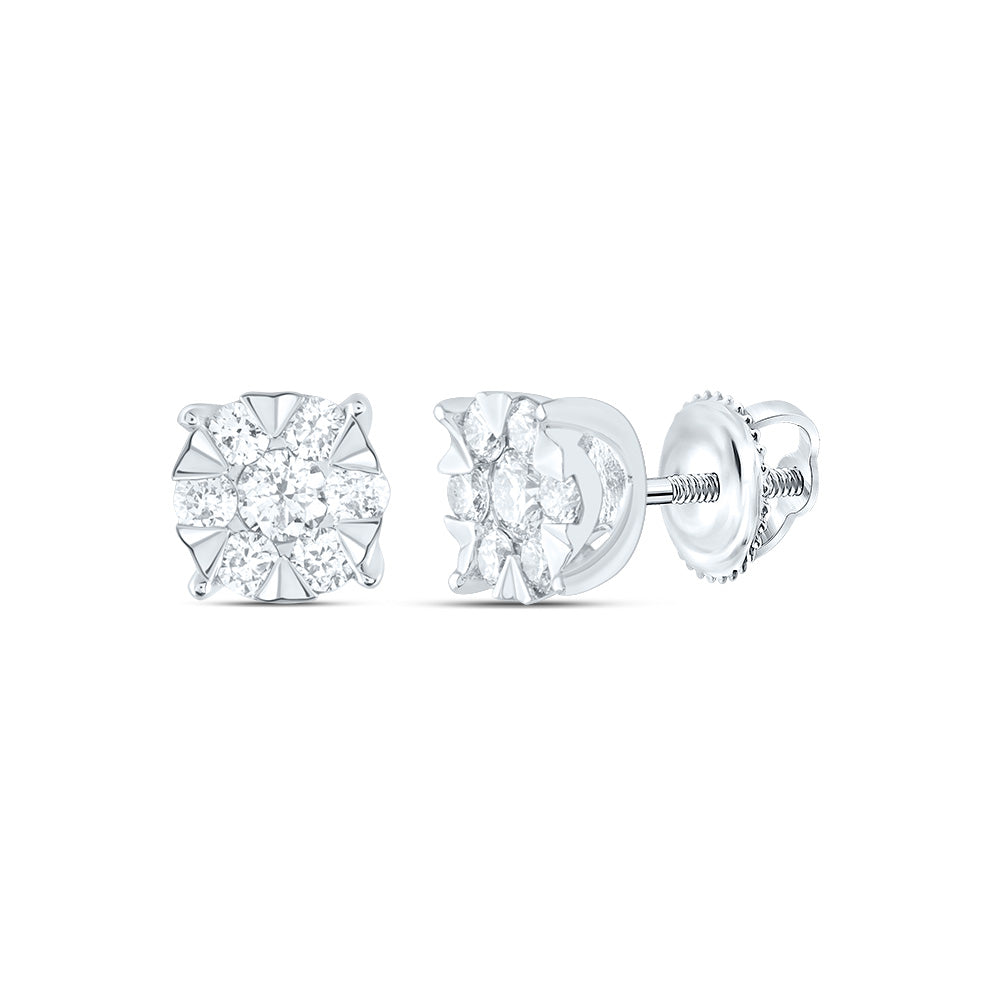 1/4CTW-DIA ANA M FLOWER EARRING Daisy Joyeria