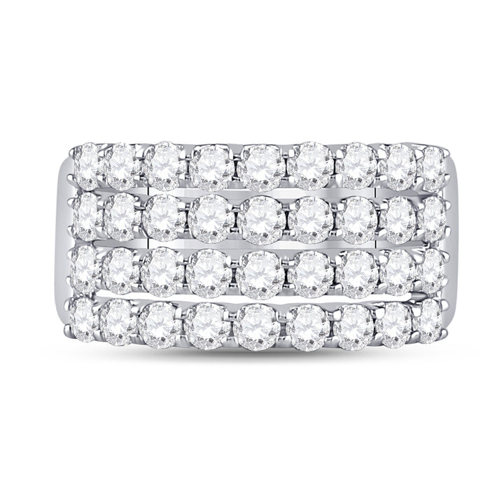 14kt White Gold Womens Round Diamond Anniversary Band Ring 2.00 Cttw 7 Daisy Joyeria