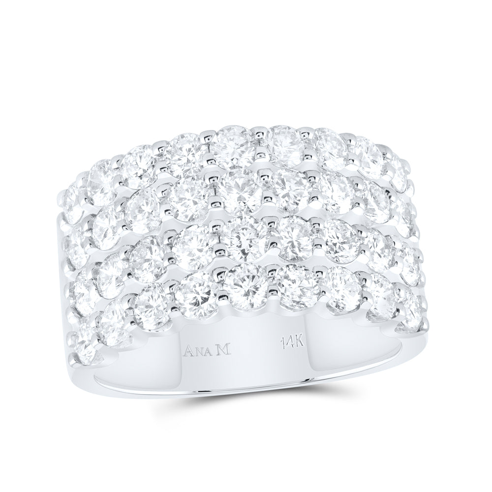 14kt White Gold Womens Round Diamond Anniversary Band Ring 2.00 Cttw 7 Daisy Joyeria