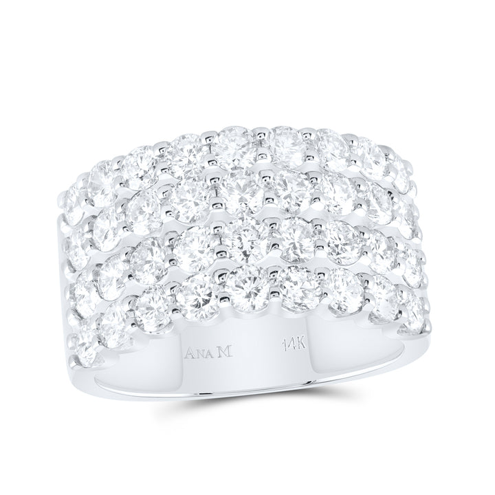 14kt White Gold Womens Round Diamond Anniversary Band Ring 2.00 Cttw 7 Daisy Joyeria