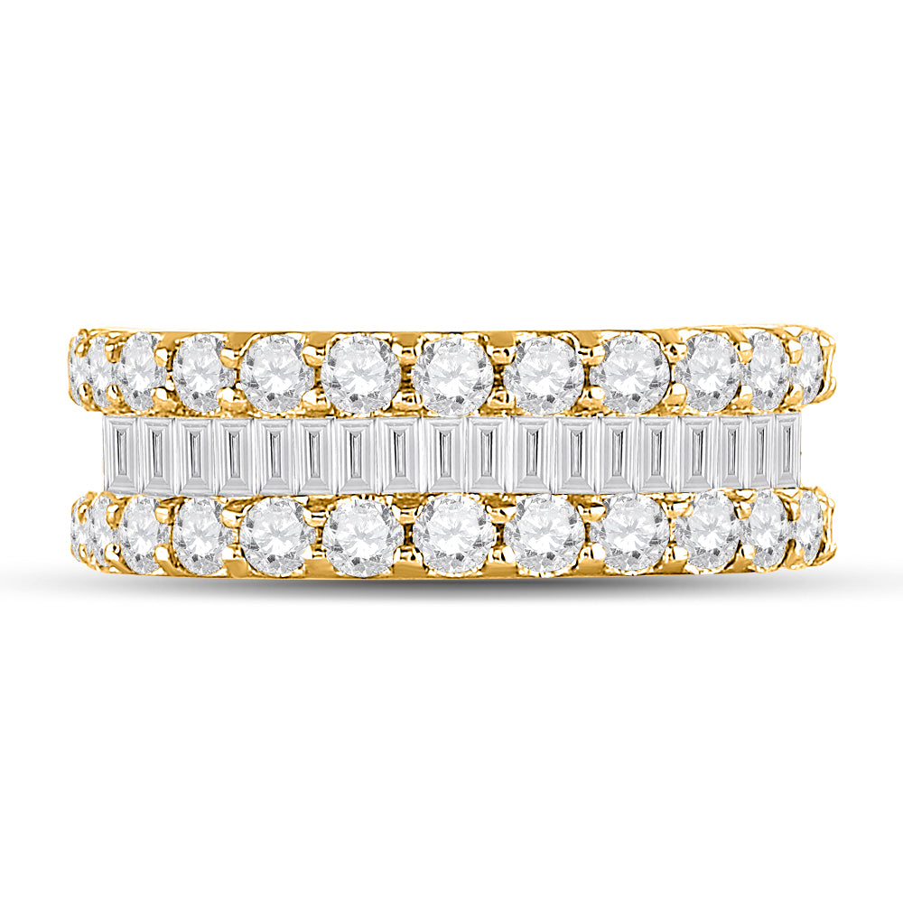 14kt Yellow Gold Womens Baguette Diamond Anniversary Ring 2-5/8 Cttw 7 Daisy Joyeria