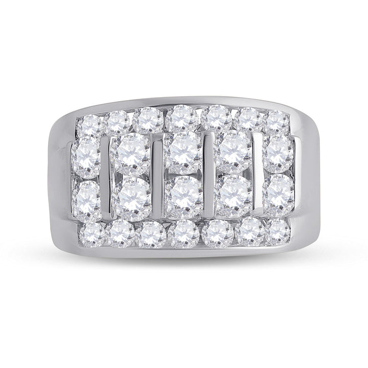 14kt White Gold Mens Round Diamond Channel-Set Band Ring 3.00 Cttw 10 Daisy Joyeria