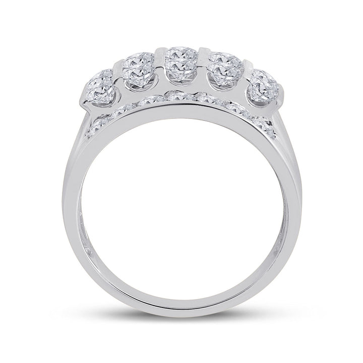 14kt White Gold Mens Round Diamond Channel-Set Band Ring 3.00 Cttw 10 Daisy Joyeria