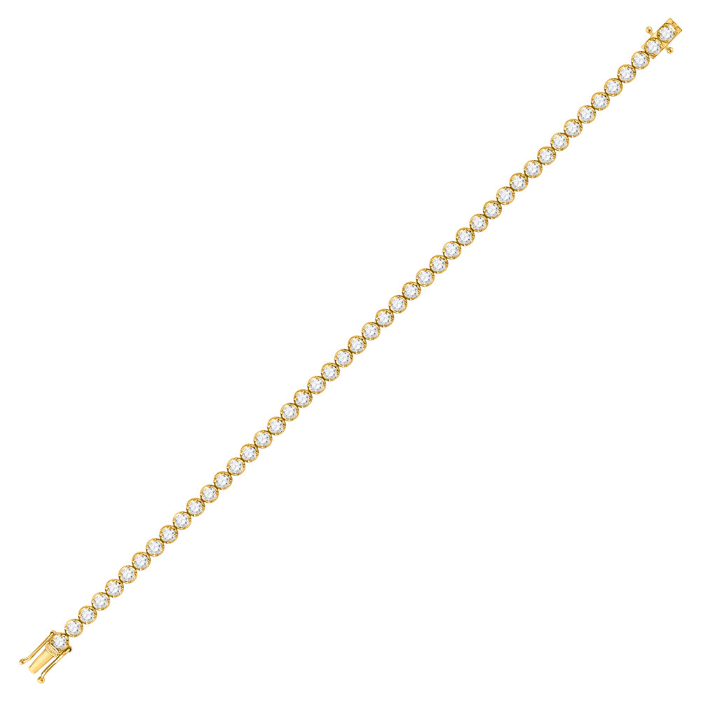 14kt Yellow Gold Womens Round Diamond Classic Tennis Bracelet 4.00 Cttw Daisy Joyeria