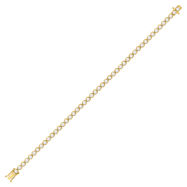 14kt Yellow Gold Womens Round Diamond Classic Tennis Bracelet 4.00 Cttw Daisy Joyeria