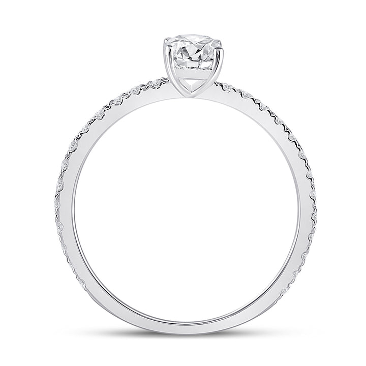 14kt White Gold Womens Emerald Diamond Solitaire Bridal Wedding Engagement Ring 1.00 Cttw (Certified) 7 Daisy Joyeria