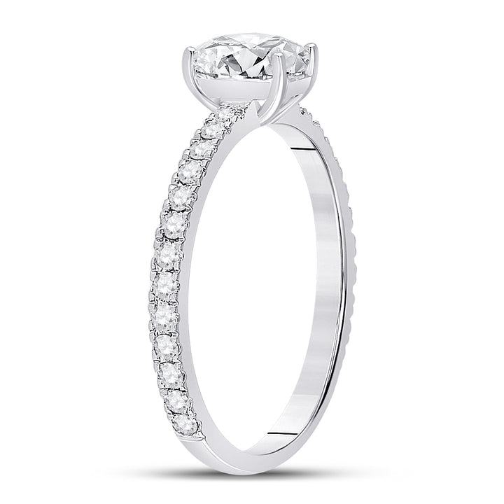 14kt White Gold Womens Emerald Diamond Solitaire Bridal Wedding Engagement Ring 1.00 Cttw (Certified) 7 Daisy Joyeria