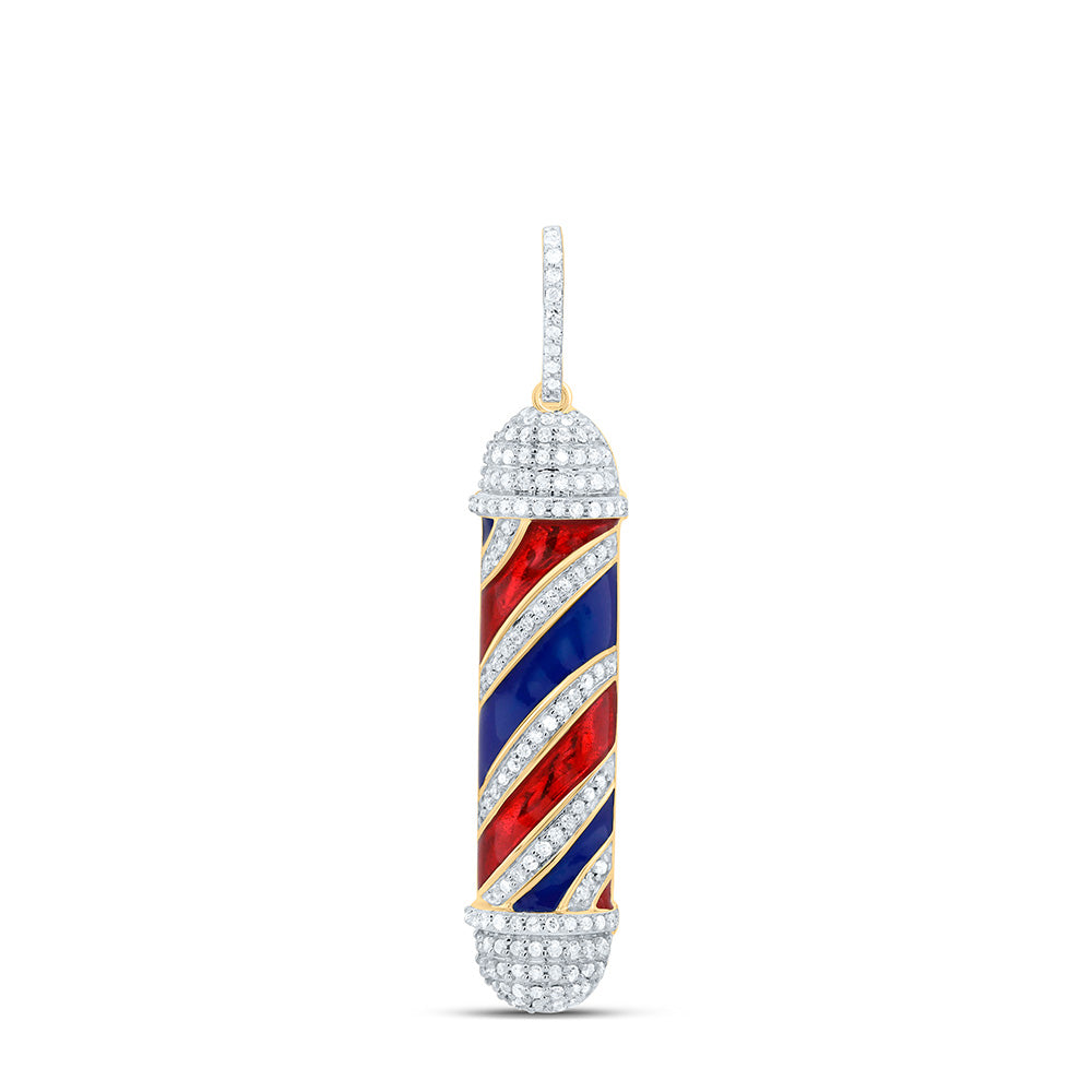 3/8CTW-DIA P1 BARBER POLE MENS CHARM Daisy Joyeria