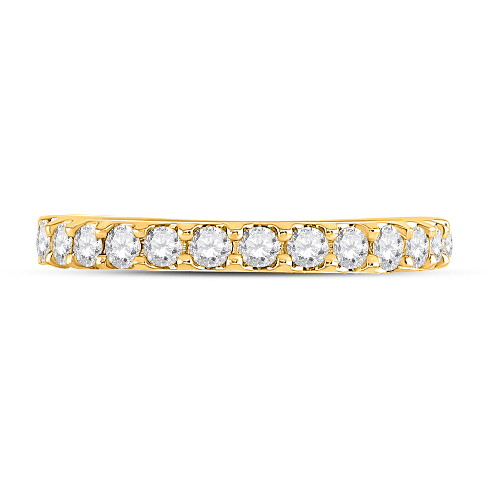 14kt Yellow Gold Womens Round Diamond Wedding Single Row Band 1/2 Cttw 7 Daisy Joyeria