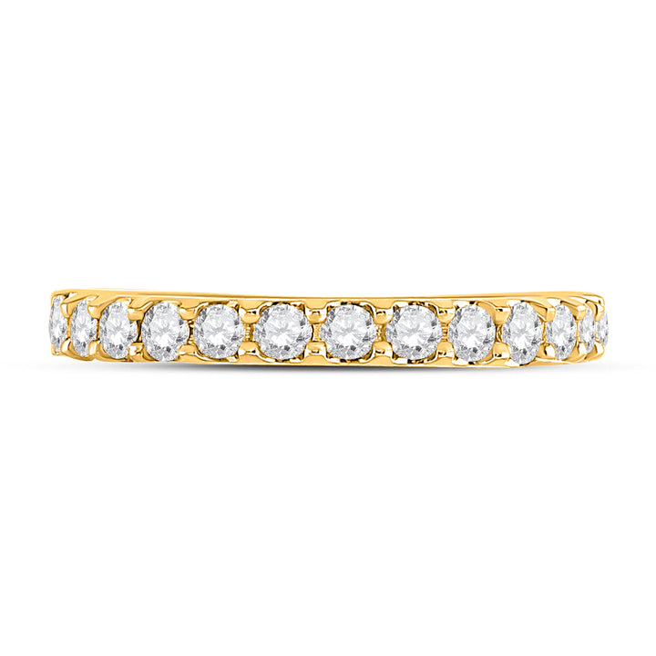 14kt Yellow Gold Womens Round Diamond Wedding Single Row Band 1/2 Cttw 7 Daisy Joyeria