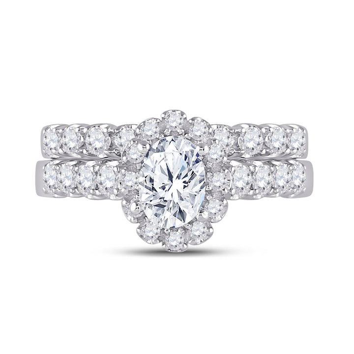 2 CTW-DIA ANA M 3/4CT-COV BRIDAL SETS SINGLE HALO 7 Daisy Joyeria