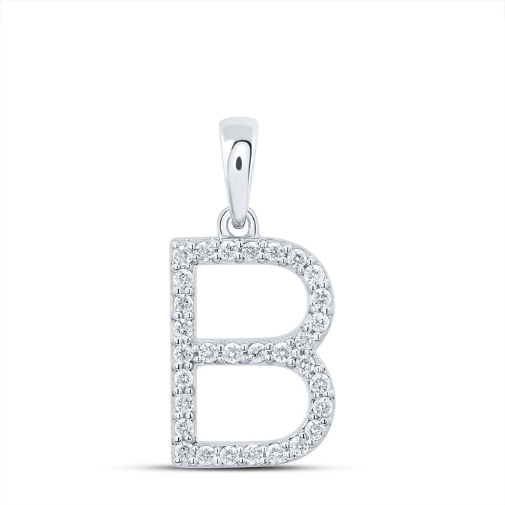 1/4CT-DIA  CN LADIES INITIAL "B" PENDANT Daisy Joyeria