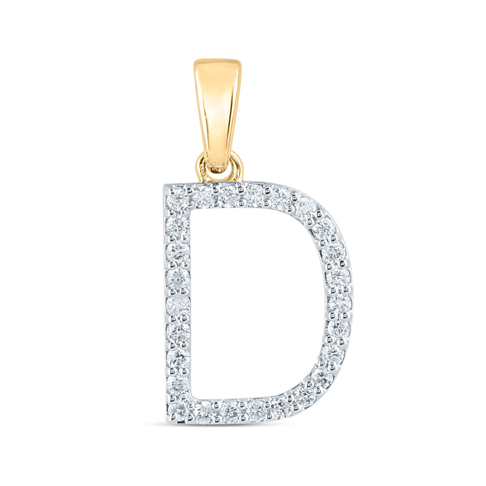 1/5CT-DIA CN LADIES INITIAL "D" PENDANT Daisy Joyeria