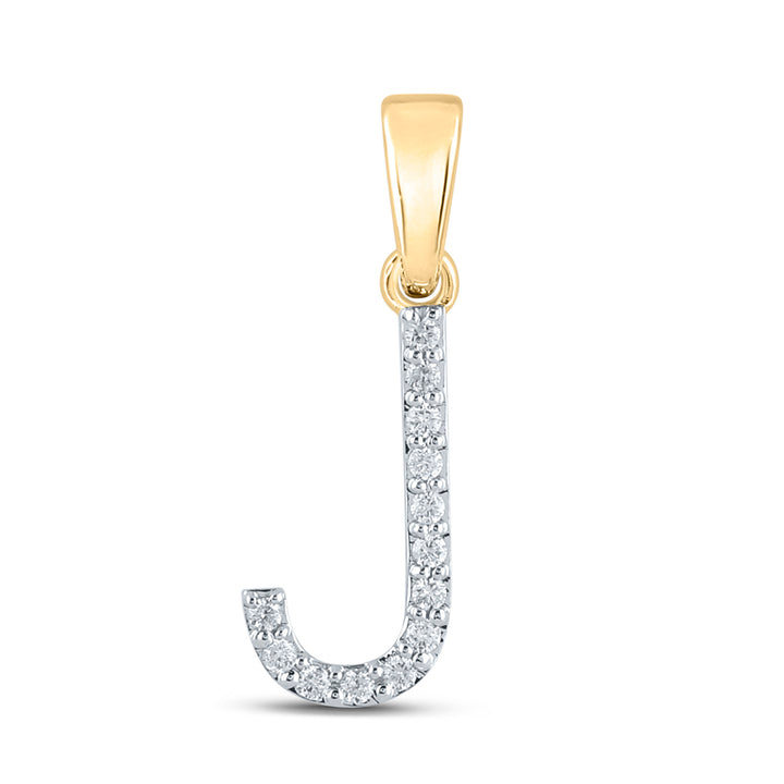 1/10CT-DIA CN LADIES INITIAL "J" PENDANT Daisy Joyeria