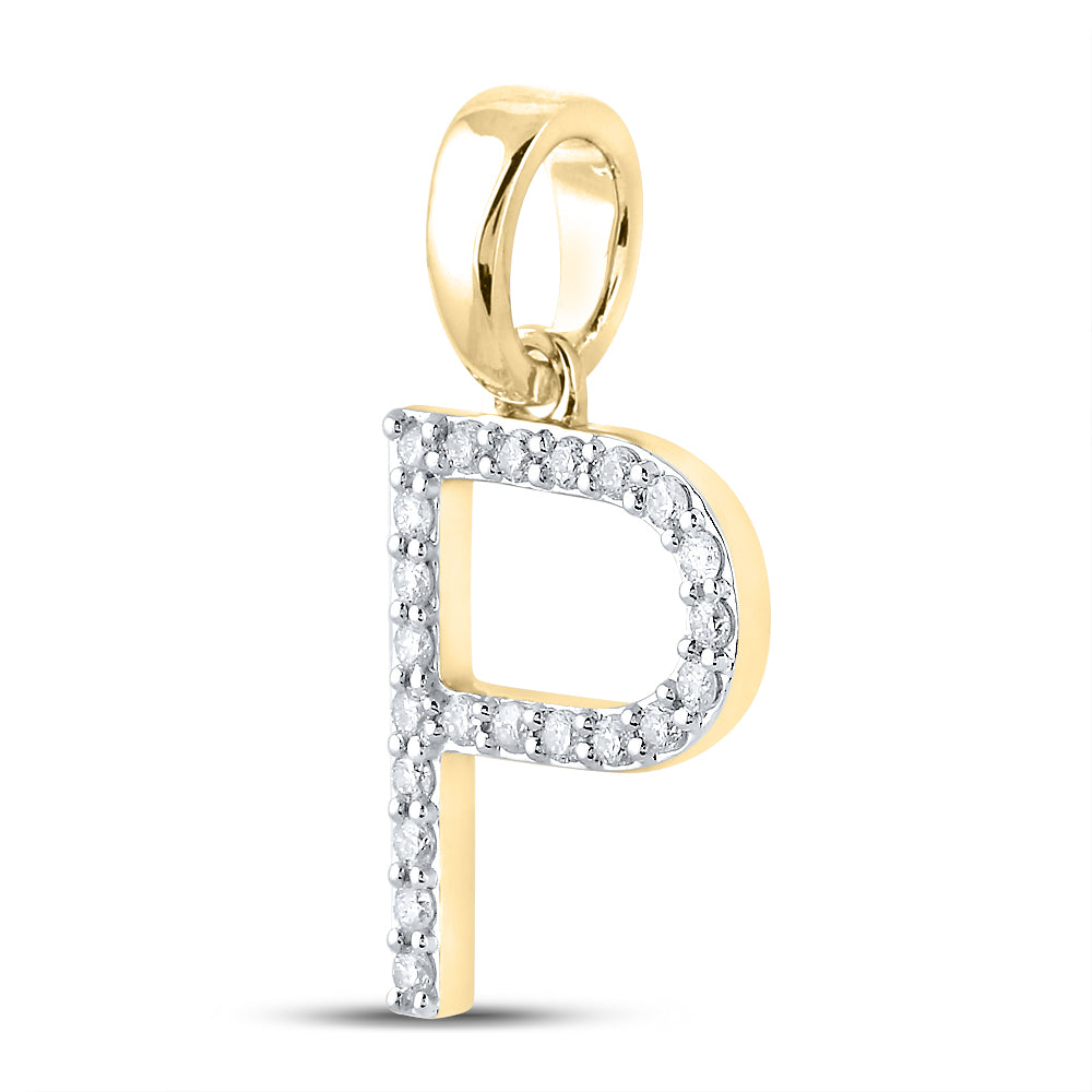 1/6CT-DIA CN LADIES INITIAL "P" PENDANT Daisy Joyeria