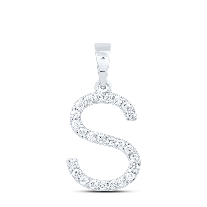 1/5CT-DIA CN LADIES INITIAL "S" PENDANT Daisy Joyeria