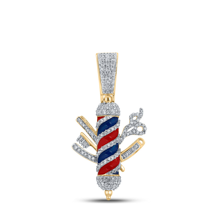 7/8CT-DIA NK BARBAR POLE MENS CHARM Daisy Joyeria