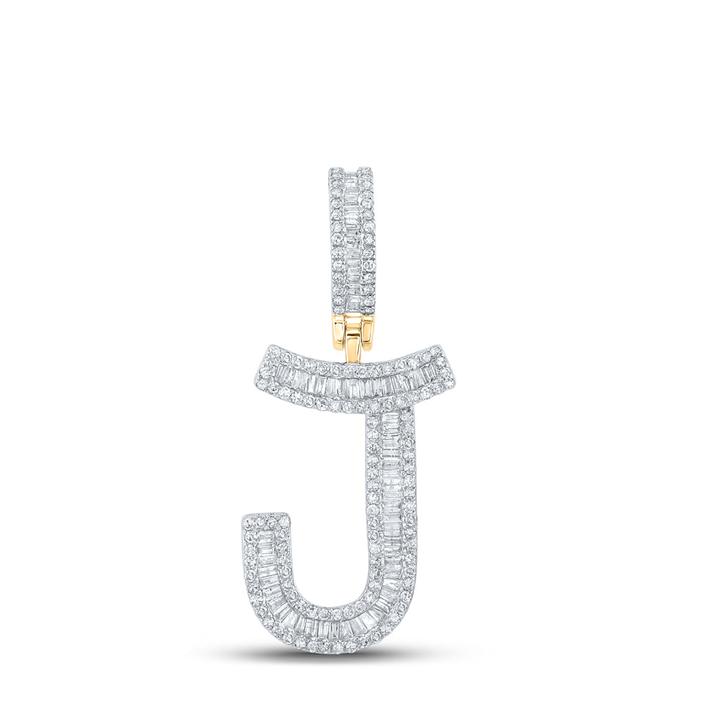 3/4CTW-DIA P1 INITIAL "J" MENS CHARM Daisy Joyeria