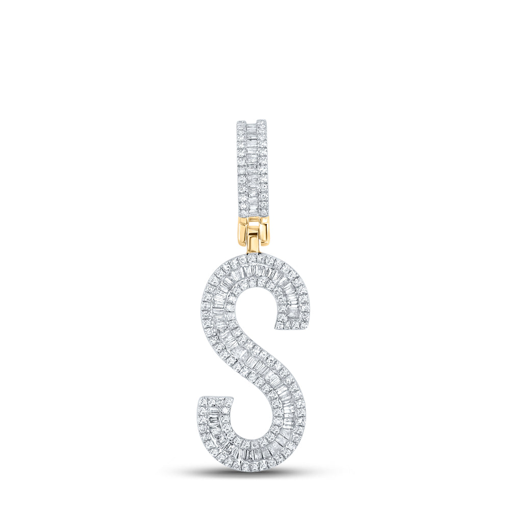 3/4CTW-DIA P1 INITIAL "S" MENS CHARM Daisy Joyeria