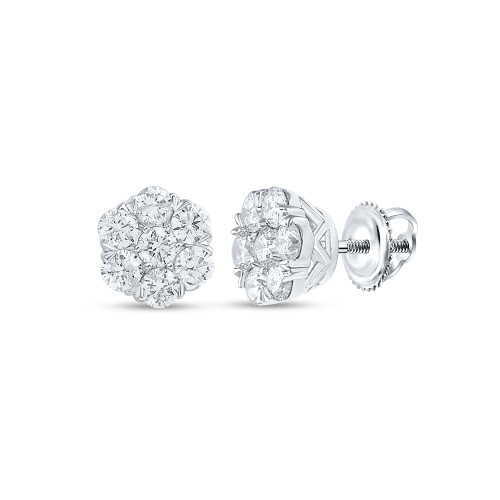 1CTW-DIA CN FASHION FLOWER EARRING Daisy Joyeria