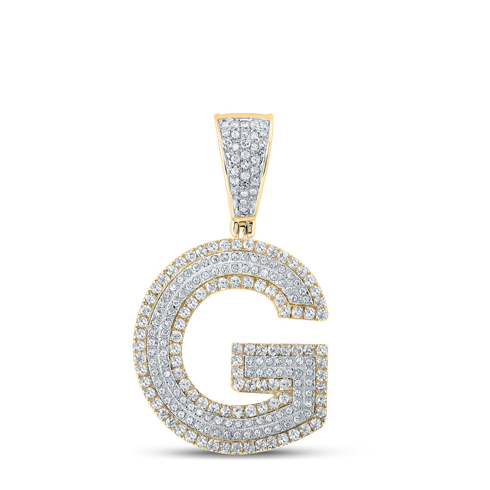 7/8CTW-DIA CN INITIAL "G" MENS CHARM Daisy Joyeria