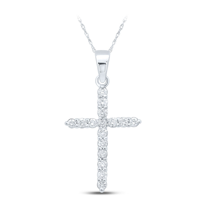 1/4CTW-DIA CN CROSS PENDANT Daisy Joyeria
