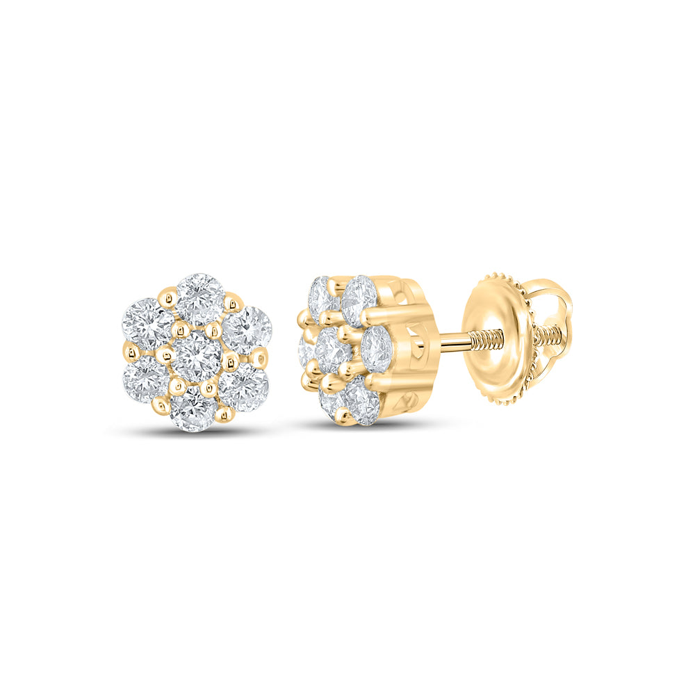 1/4CTW-NAT DIA NK 7 STONE FLOWER EARRING Daisy Joyeria