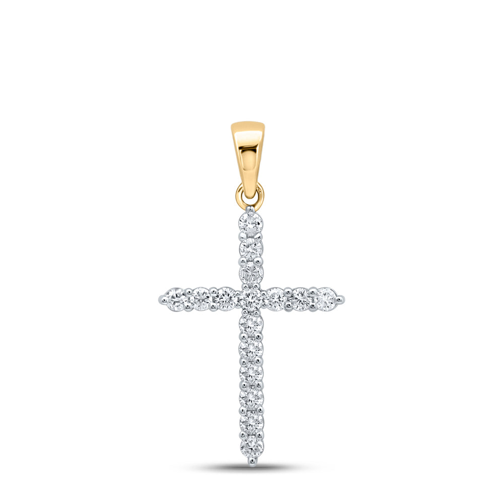 1/4CTW-DIA CN CROSS PENDANT Daisy Joyeria