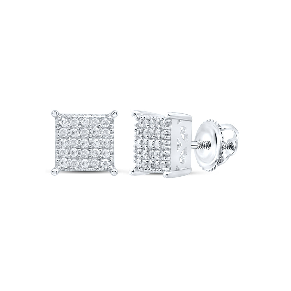 1/4CTW-NAT DIA P1 GIFT SQUARE EARRING Daisy Joyeria