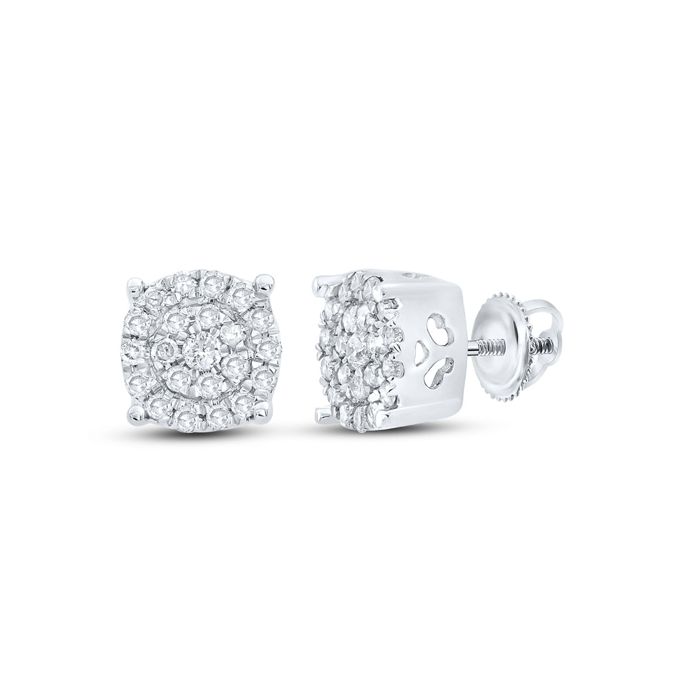 1/8CTW-NAT DIA NK FASHION ROUND EARRING Daisy Joyeria