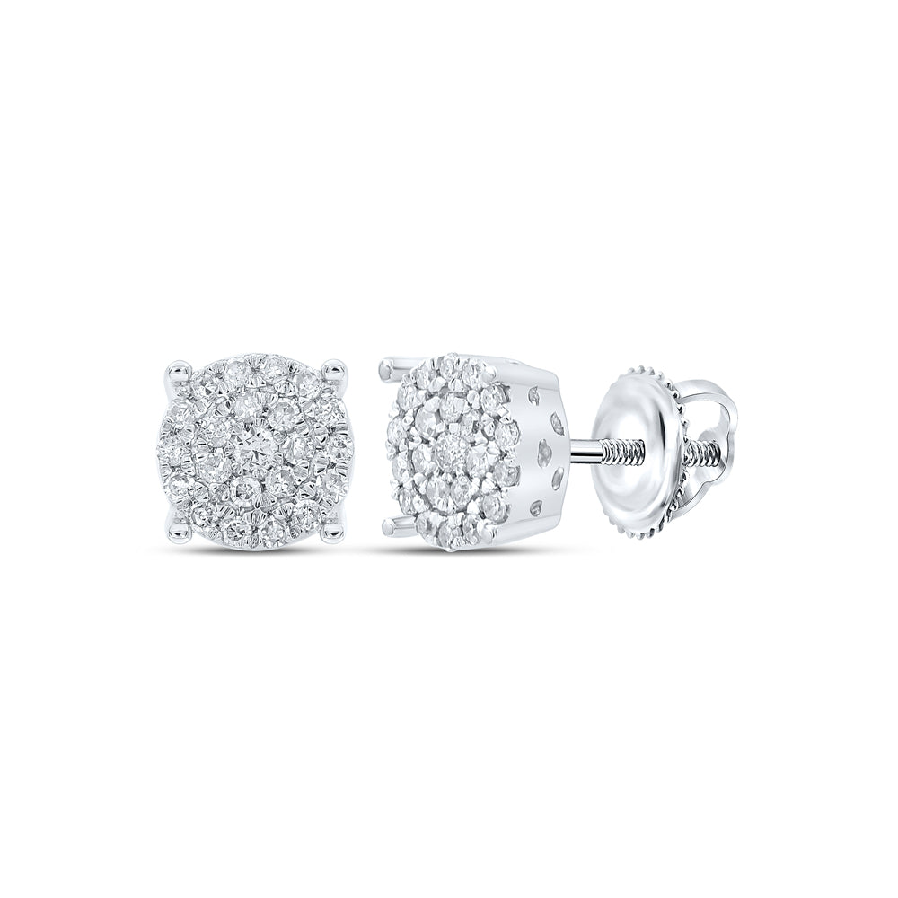 1/4CTW-NAT DIA NK FASHION ROUND EARRING Daisy Joyeria