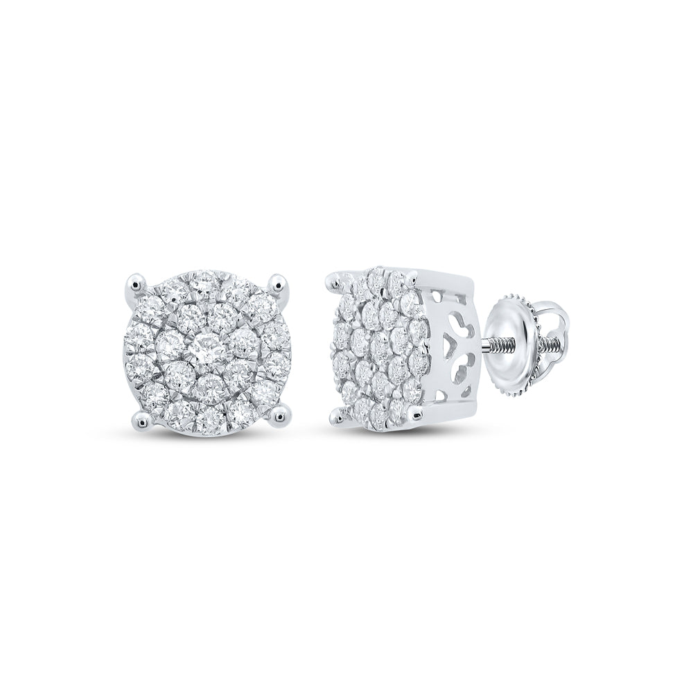 3/4CTW-NAT DIA NK FASHION ROUND EARRING Daisy Joyeria