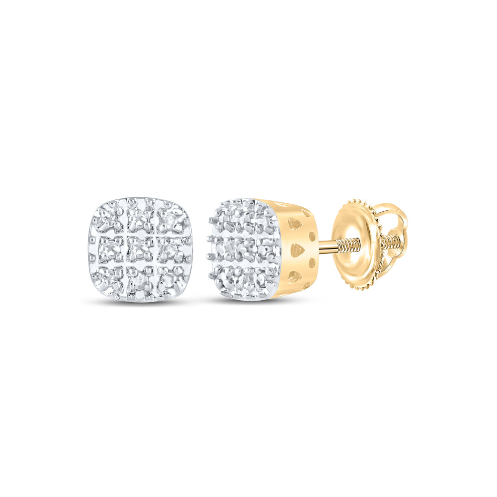 1/20CTW-NAT DIA P3 MENS CUSHION EARRING Daisy Joyeria