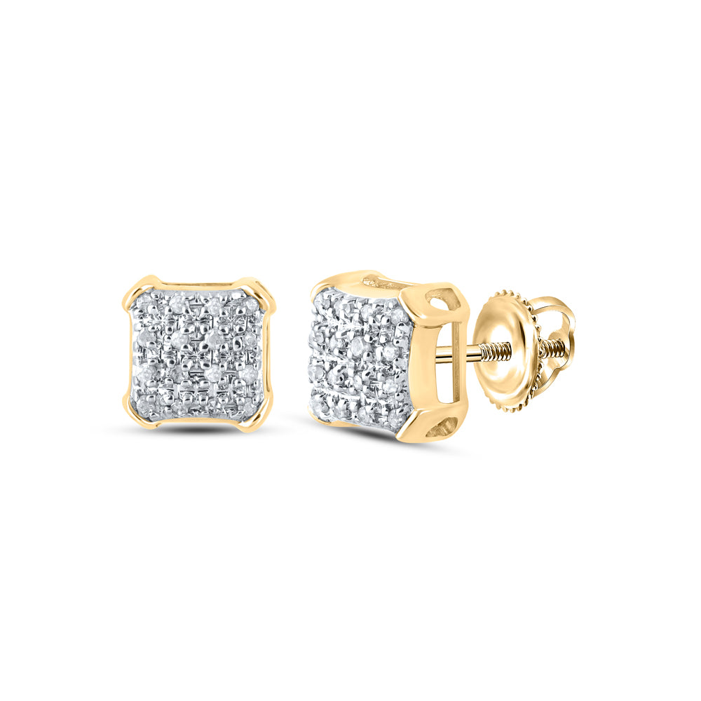 1/10CTW-NAT DIA P3 MENS SQUARE EARRING Daisy Joyeria
