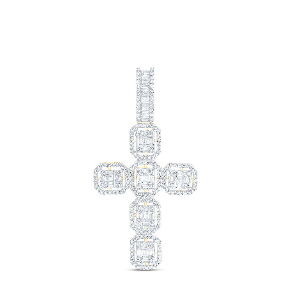 1CTW-DIA NK CROSS MENS CHARM Daisy Joyeria