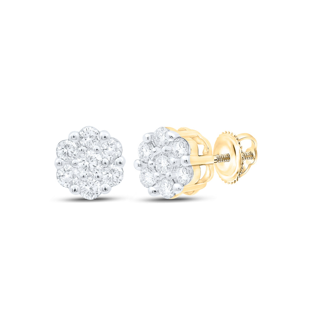 1/5CTW-DIA NK FLOWER EARRING Daisy Joyeria