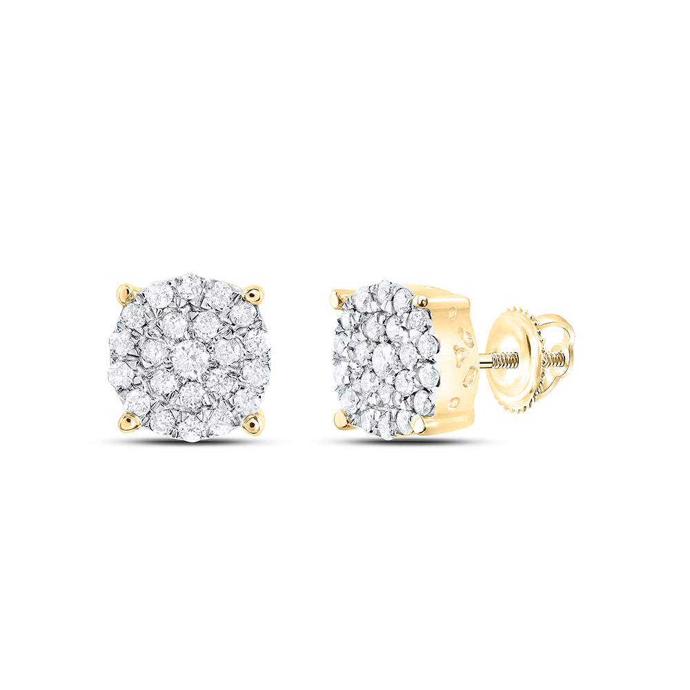 1/2CTW-NAT DIA NK FASHION ROUND EARRING Daisy Joyeria