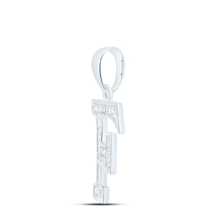 1/12 CTW-DIA P1 LADIES INITIAL "F" PENDANT Daisy Joyeria