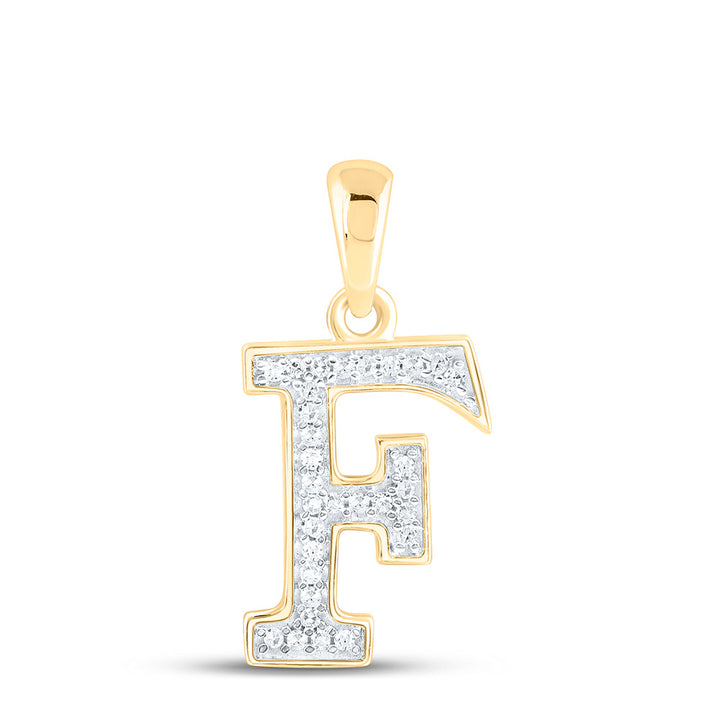 1/12 CTW-DIA P1 LADIES INITIAL "F" PENDANT Daisy Joyeria